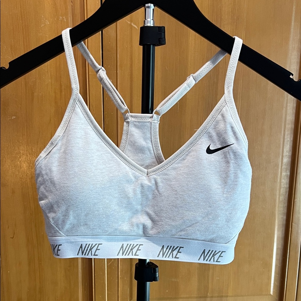 Nike Women's Light Heather Gray Dri-fit Sports Bra